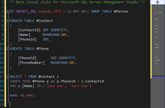 DarkSQL Visual Style